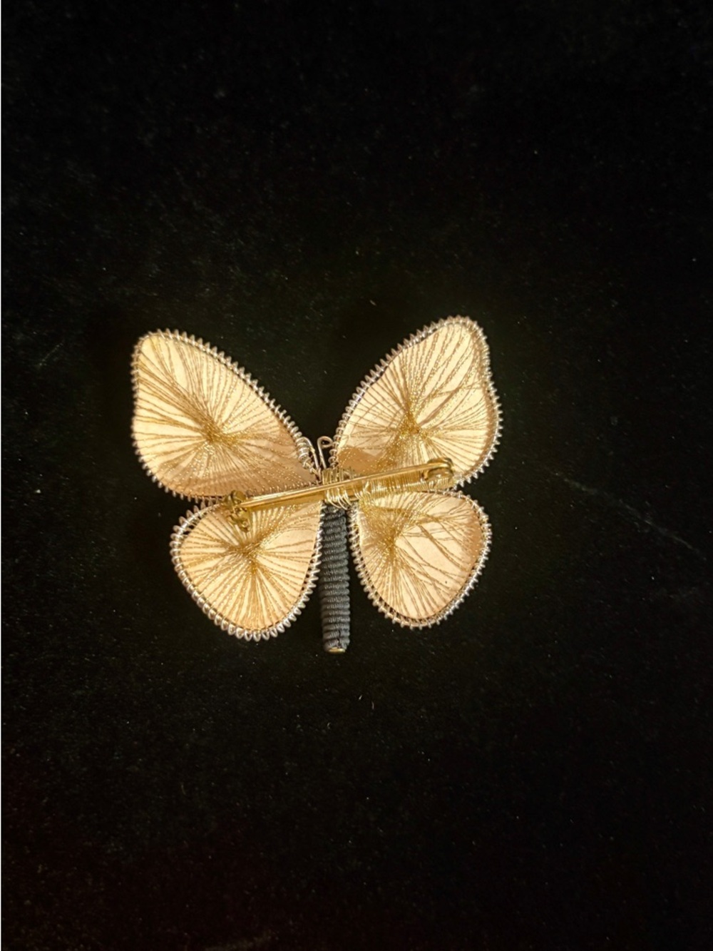Vintage Butterfly Brooch Handmade - West Germany 1960s - 1970s - Picture 7 of 10
